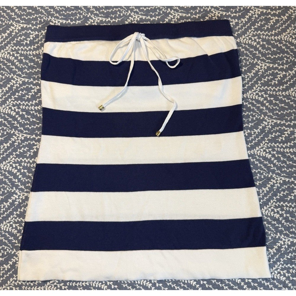 Lilly Pulitzer Women Navy White Striped Sweater Strapless Tube Top Medium